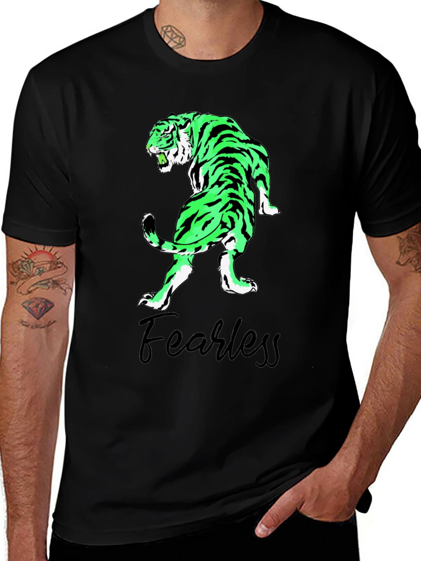 Fearless Tiger Graphic Tee - Black T-Shirt