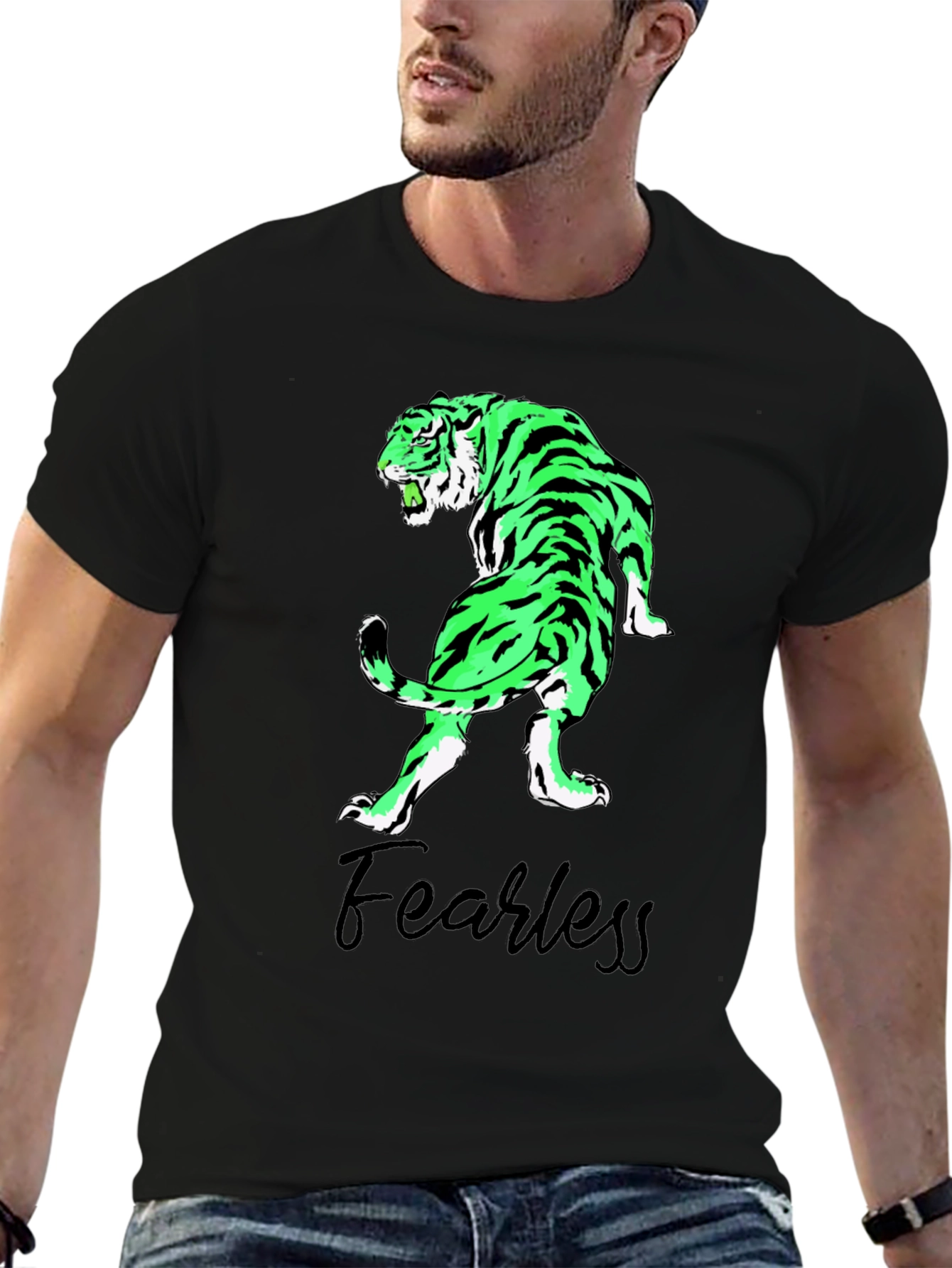 Fearless Tiger Graphic Tee - Black T-Shirt