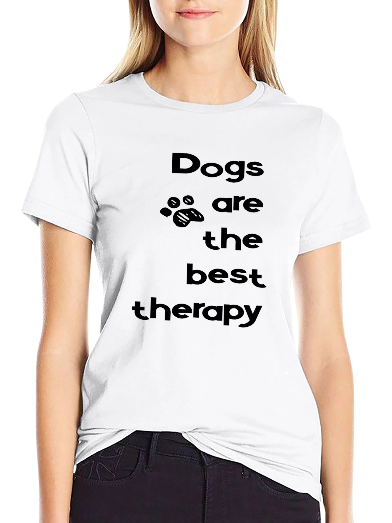 Dogs are the Best Therapy Black T-Shirt