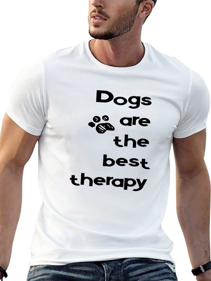 Dogs are the Best Therapy Black T-Shirt