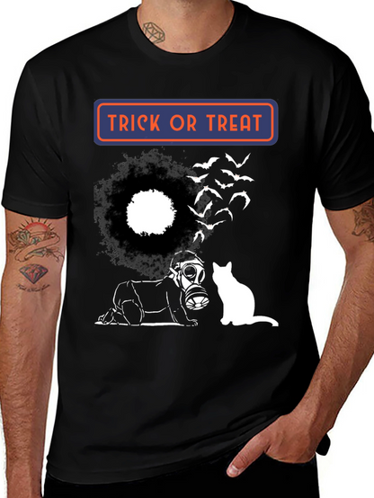 Halloween Trick or Treat T-Shirt with Cat