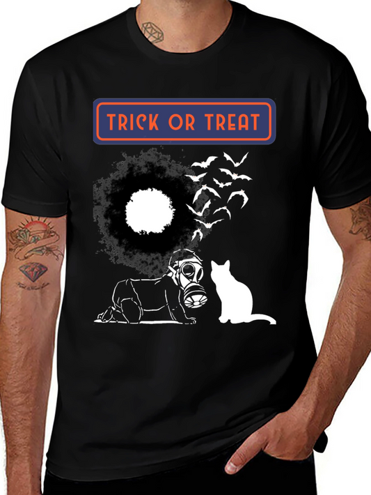 Halloween Trick or Treat T-Shirt with Cat