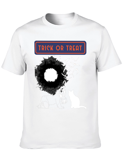 Halloween Trick or Treat T-Shirt with Cat