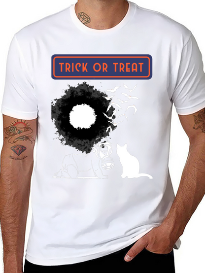 Halloween Trick or Treat T-Shirt with Cat