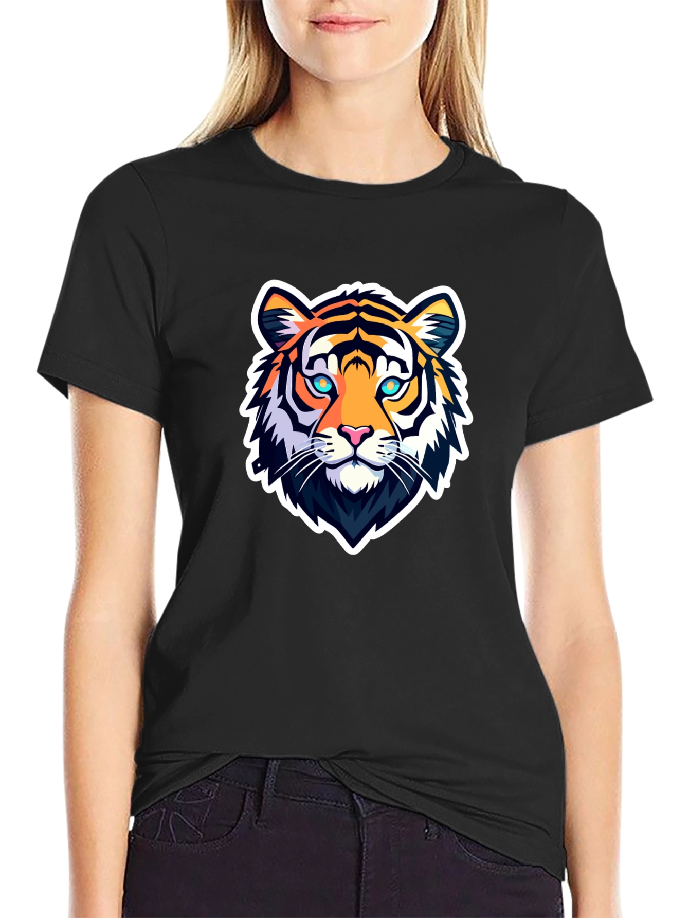 Cool Tiger Graphic Tee - Mens Black T-Shirt