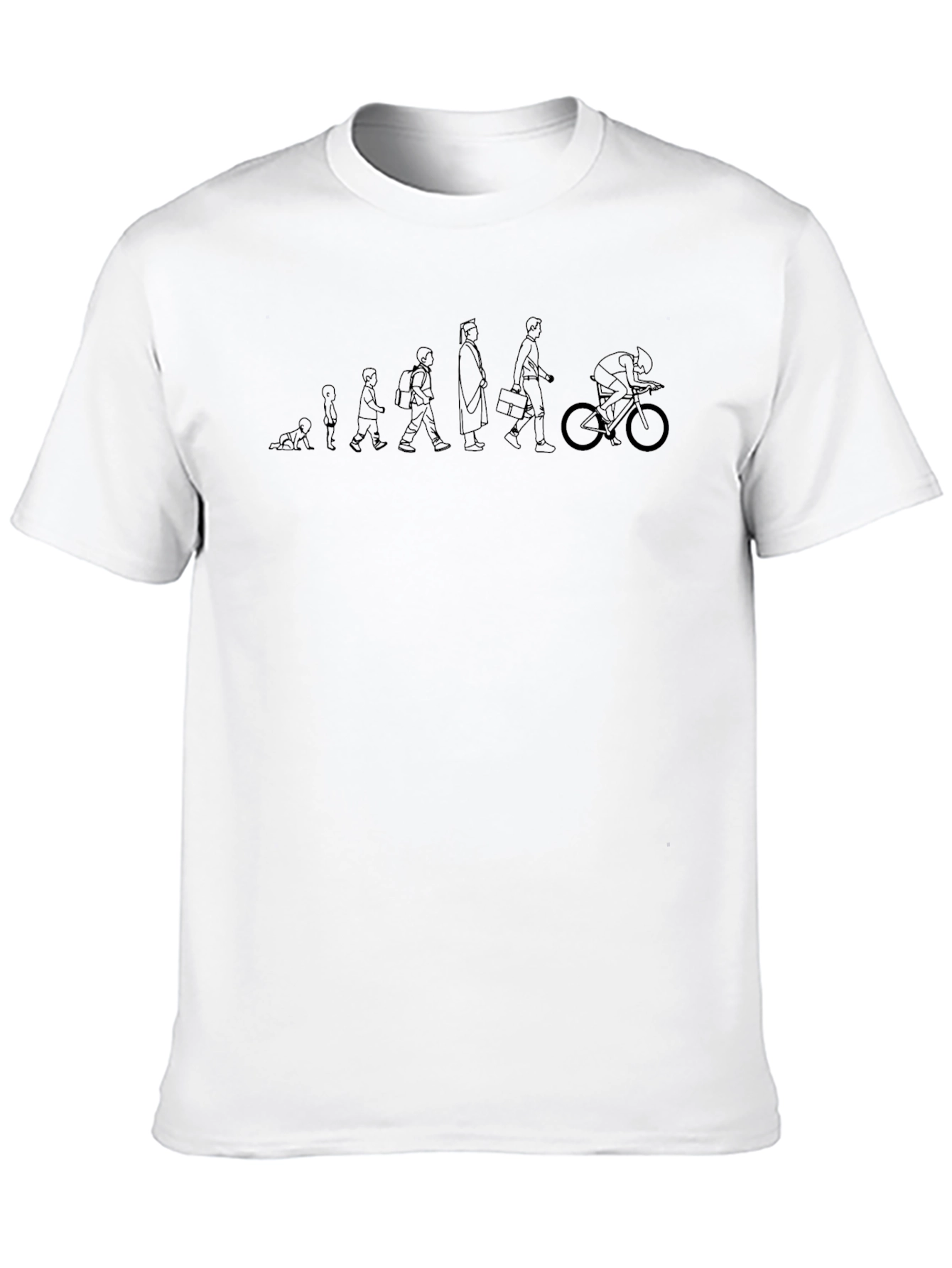 Evolution of Cyclist Black T-Shirt