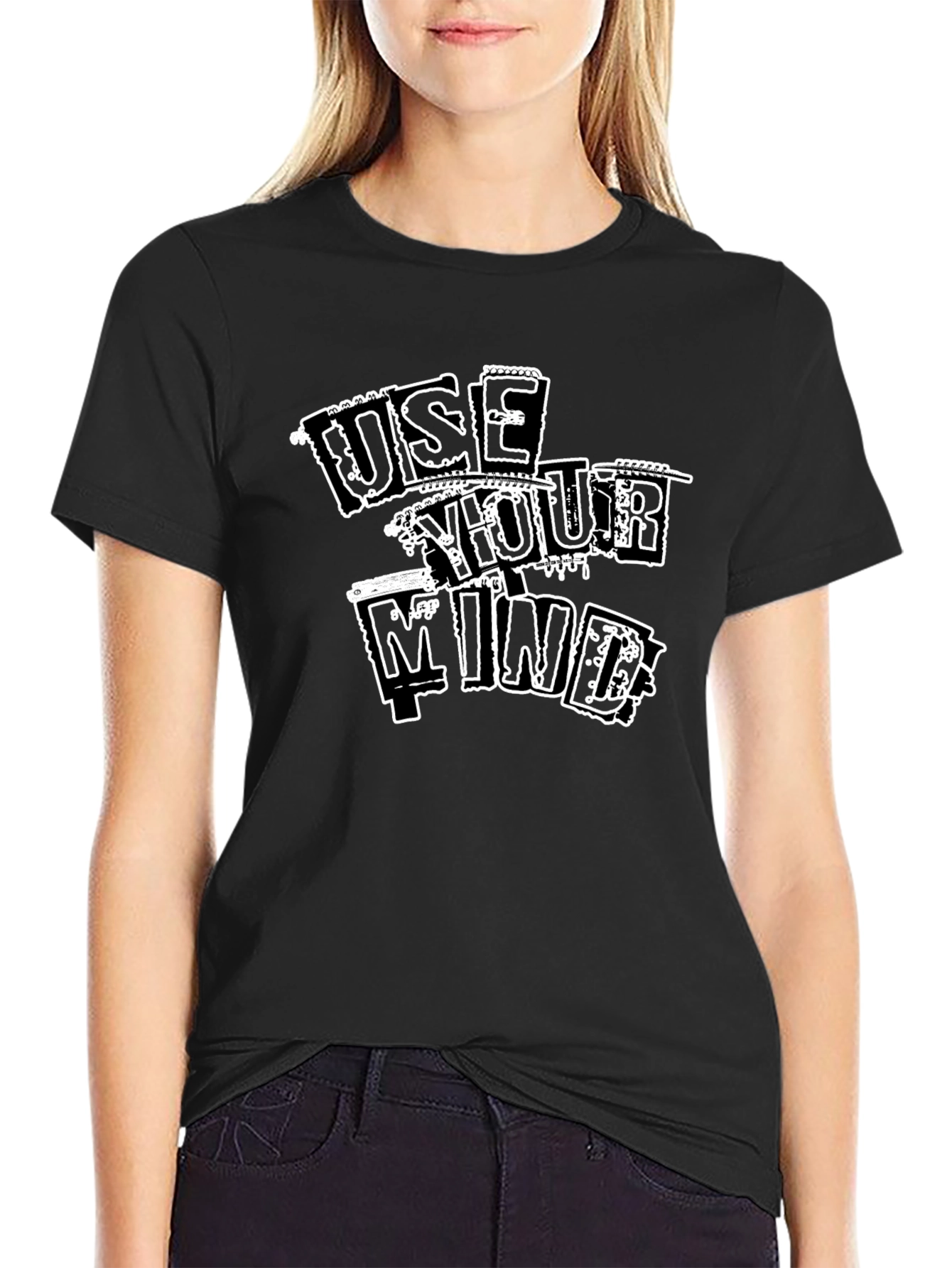 Use Your Mind Graphic T-Shirt - Black