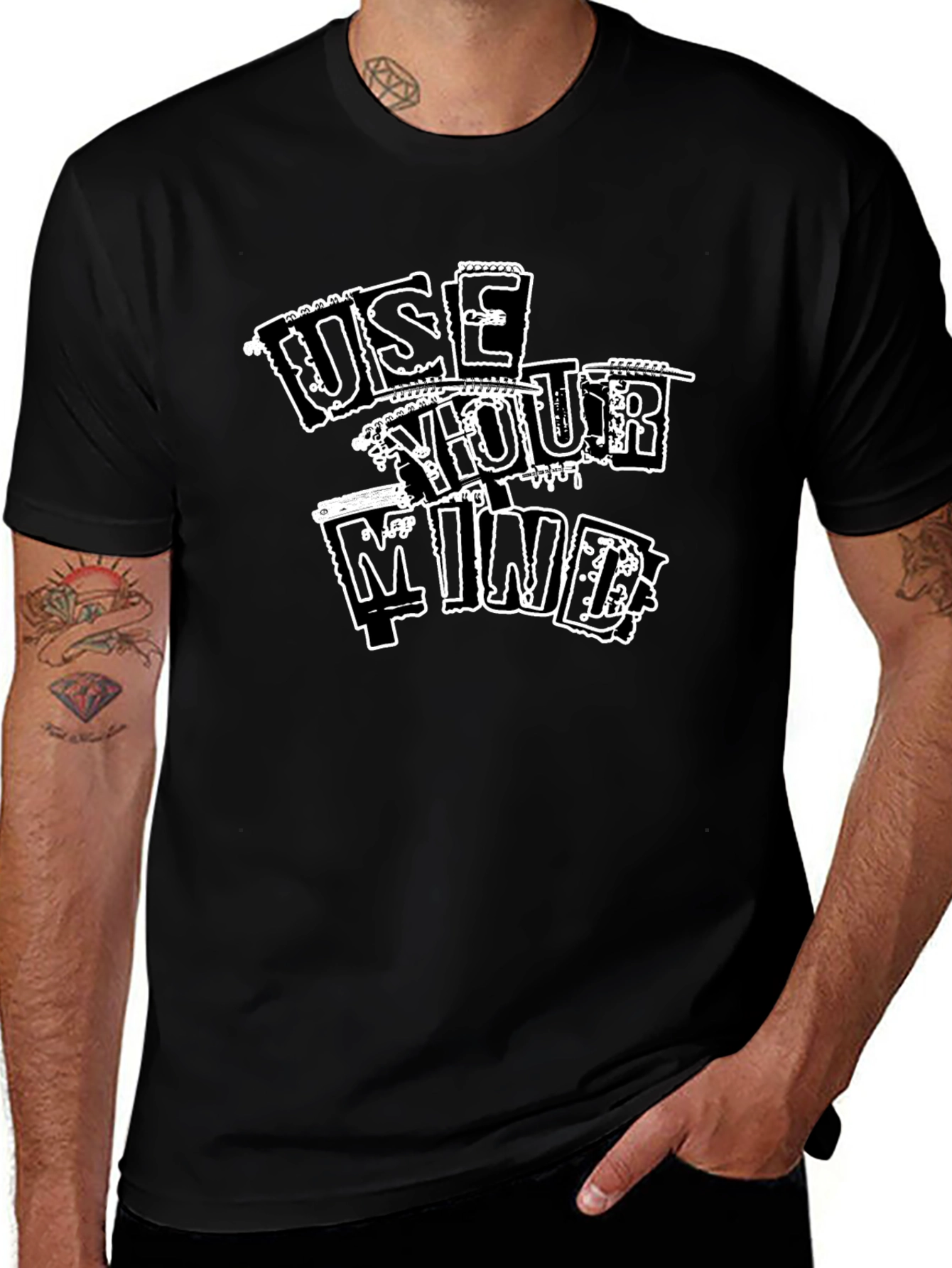 Use Your Mind Graphic T-Shirt - Black