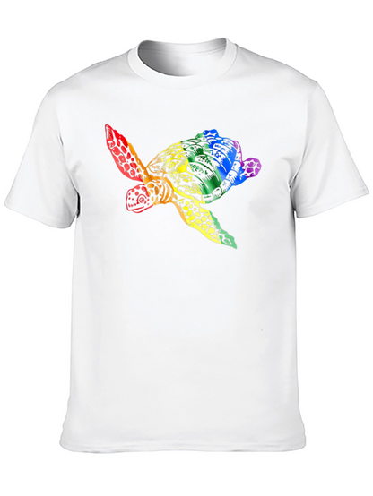 Rainbow Turtle Graphic Tee - Black Unisex T-Shirt