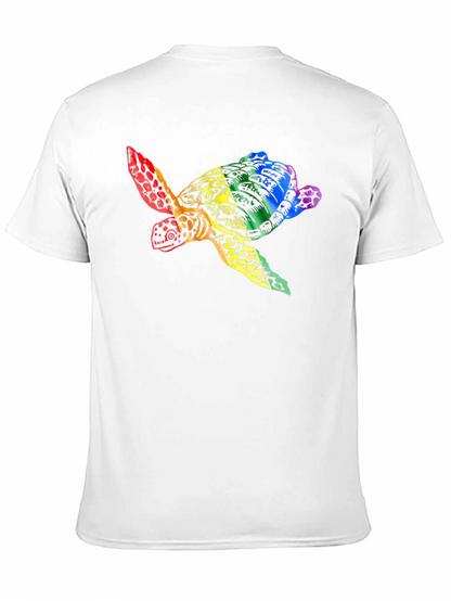 Rainbow Turtle Graphic Tee - Black Unisex T-Shirt