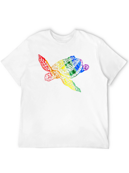 Rainbow Turtle Graphic Tee - Black Unisex T-Shirt