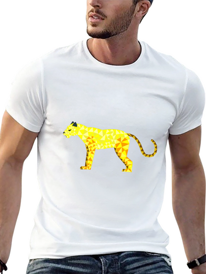 Geometric Panther Graphic Tee - Black