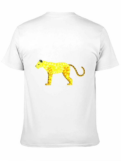 Geometric Panther Graphic Tee - Black