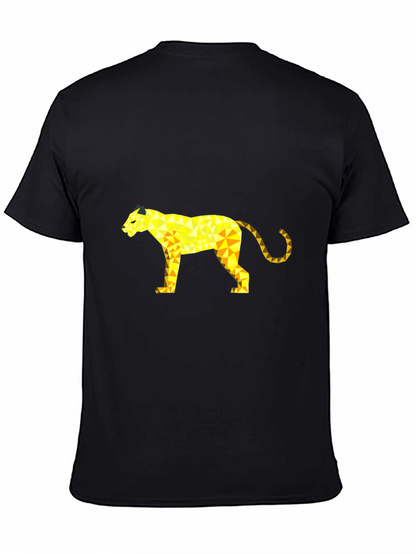 Geometric Panther Graphic Tee - Black