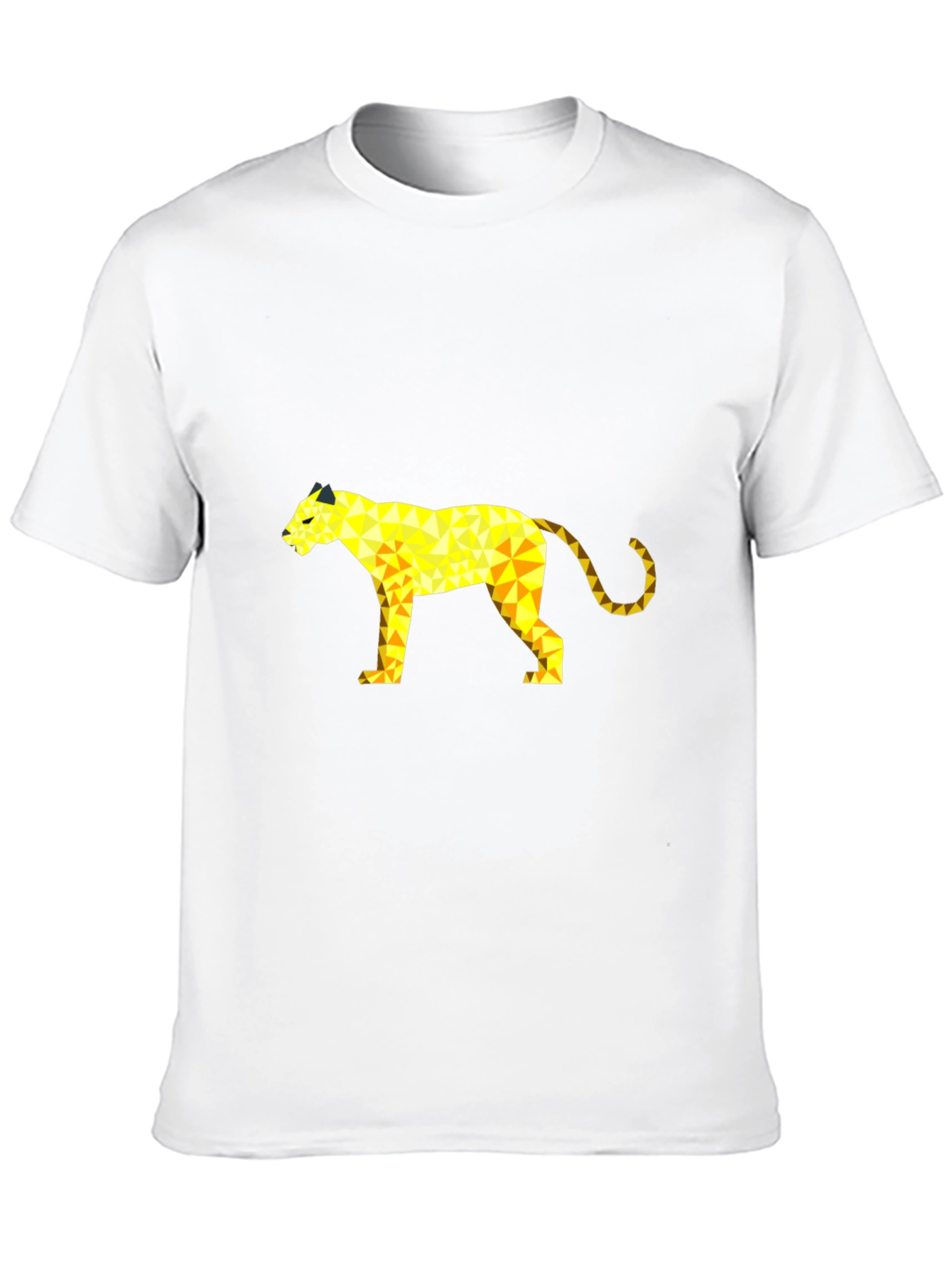 Geometric Panther Graphic Tee - Black