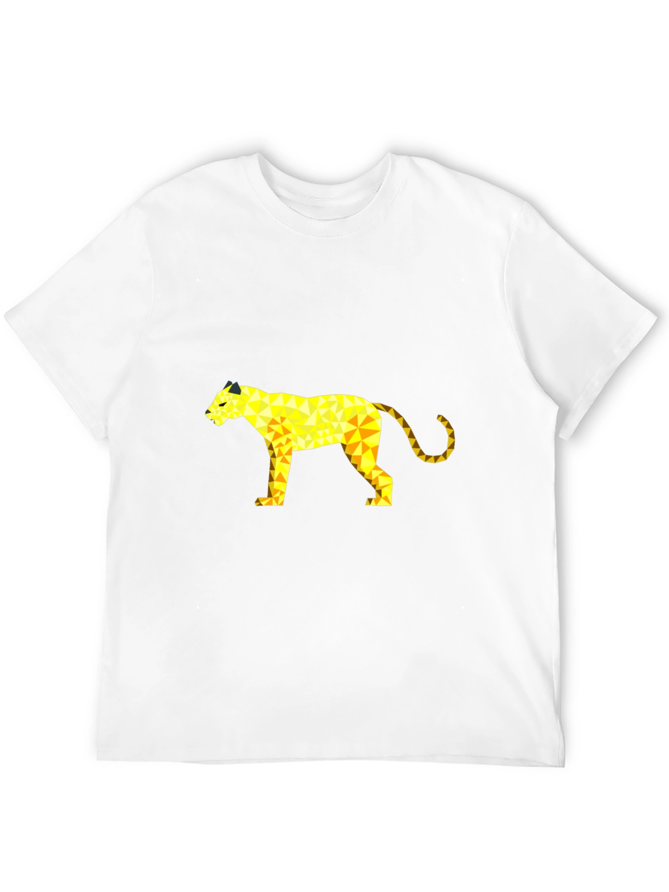 Geometric Panther Graphic Tee - Black