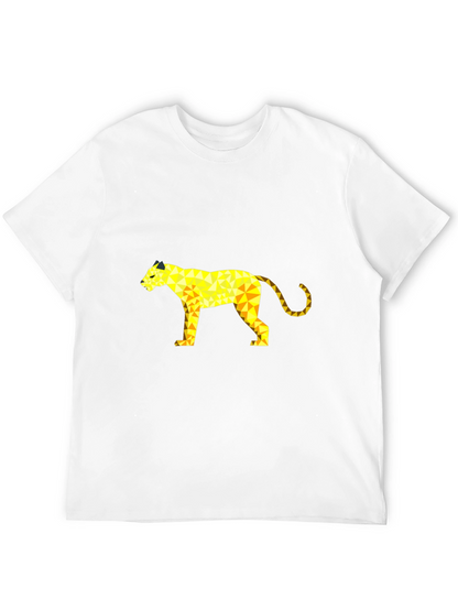Geometric Panther Graphic Tee - Black