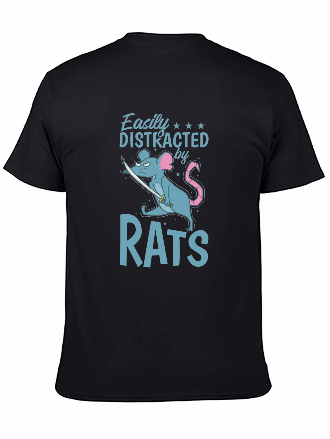 Easily Distracted by Rats Funny Graphic T-Shirt