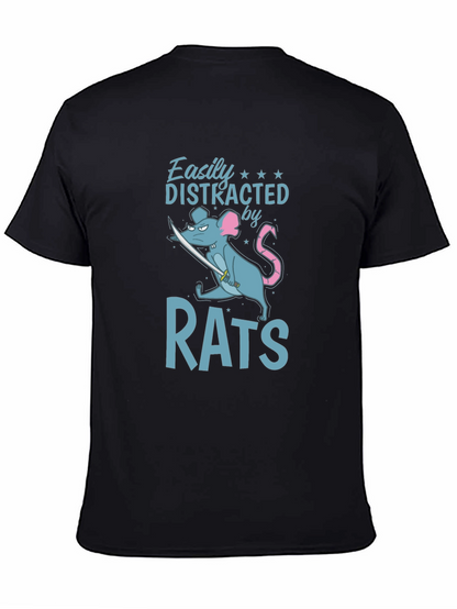 Easily Distracted by Rats Funny Graphic T-Shirt