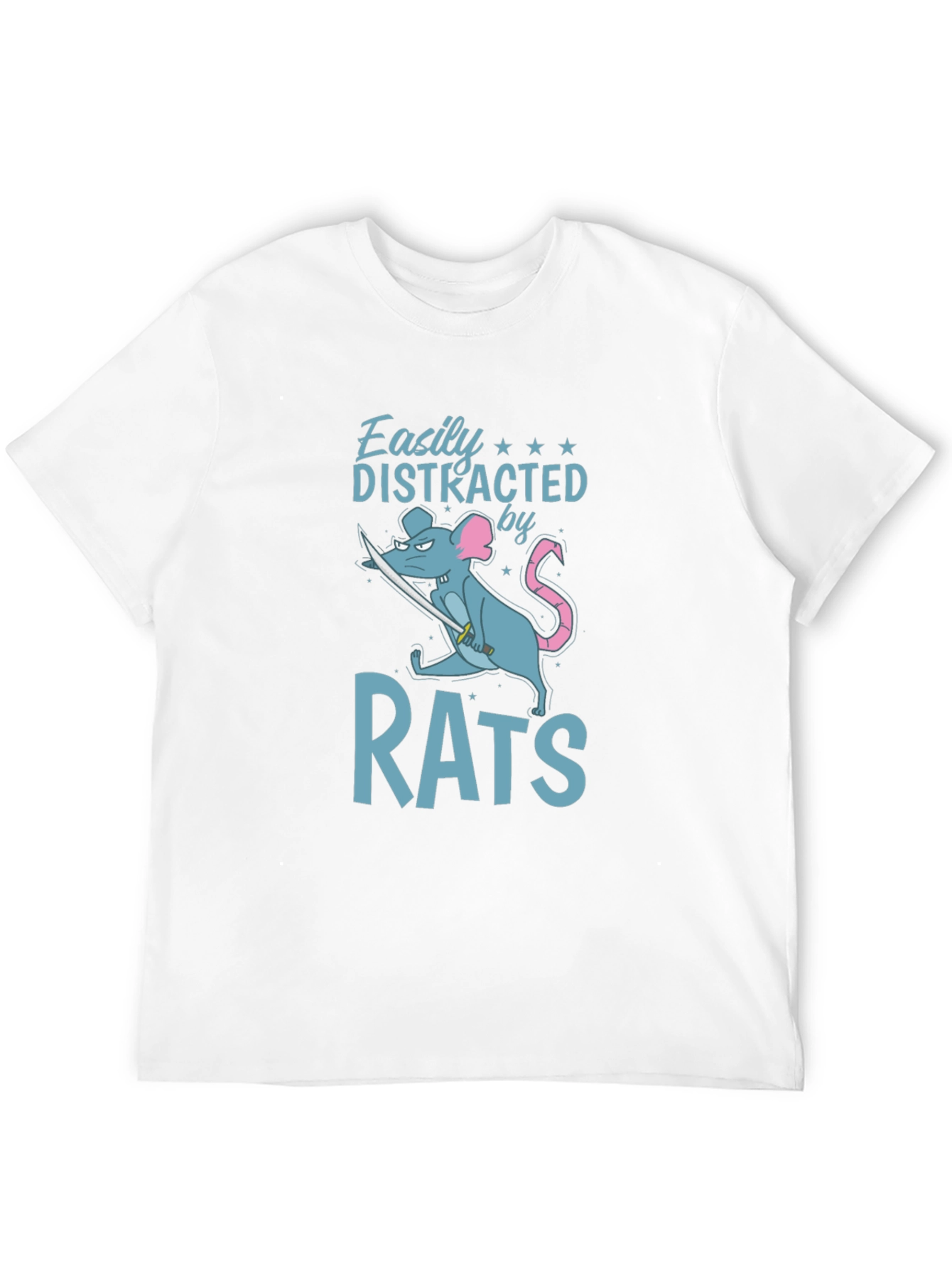 Easily Distracted by Rats Funny Graphic T-Shirt