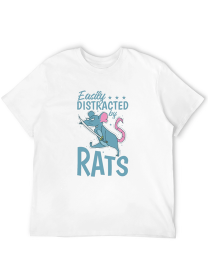 Easily Distracted by Rats Funny Graphic T-Shirt