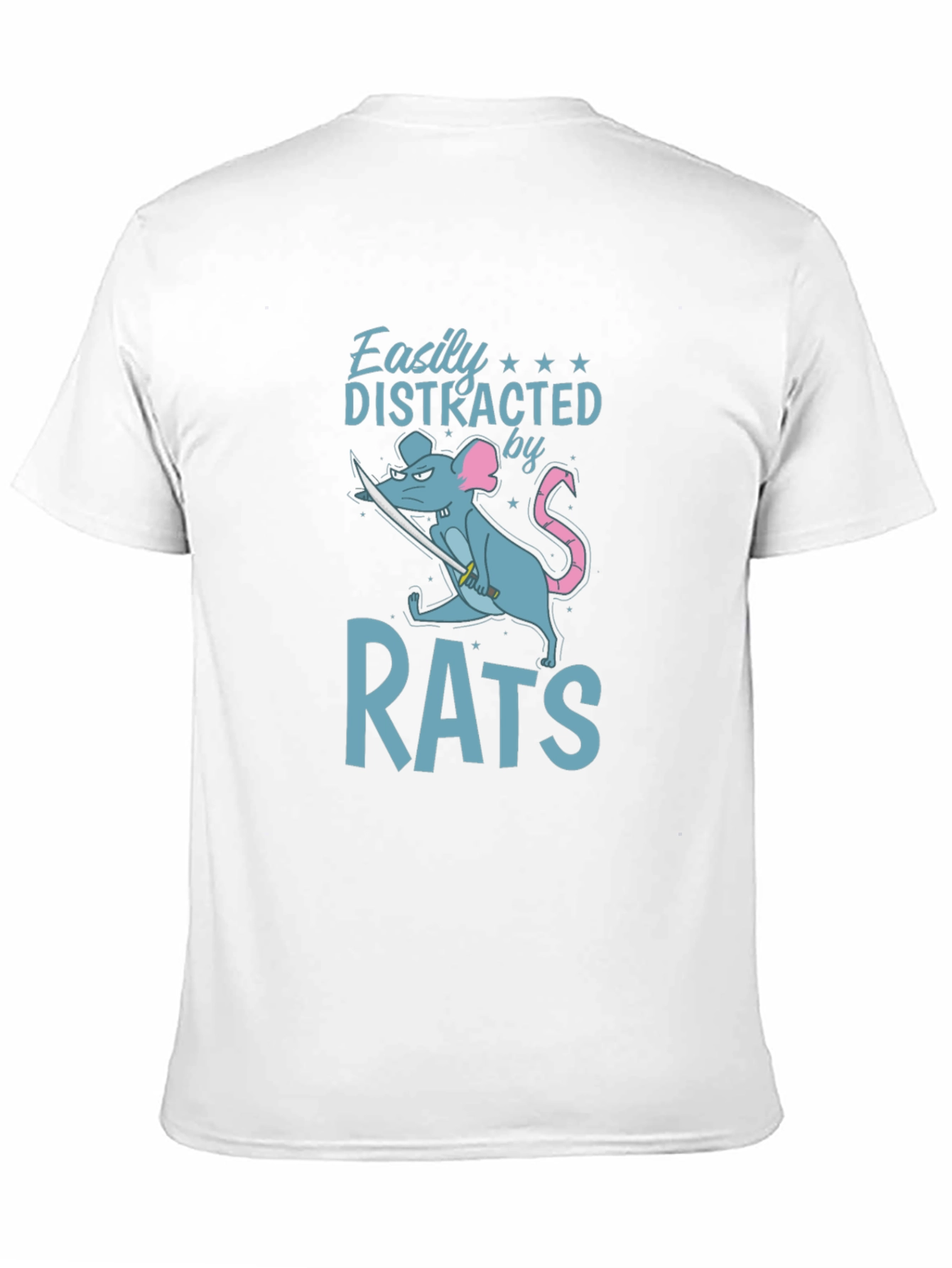 Easily Distracted by Rats Funny Graphic T-Shirt
