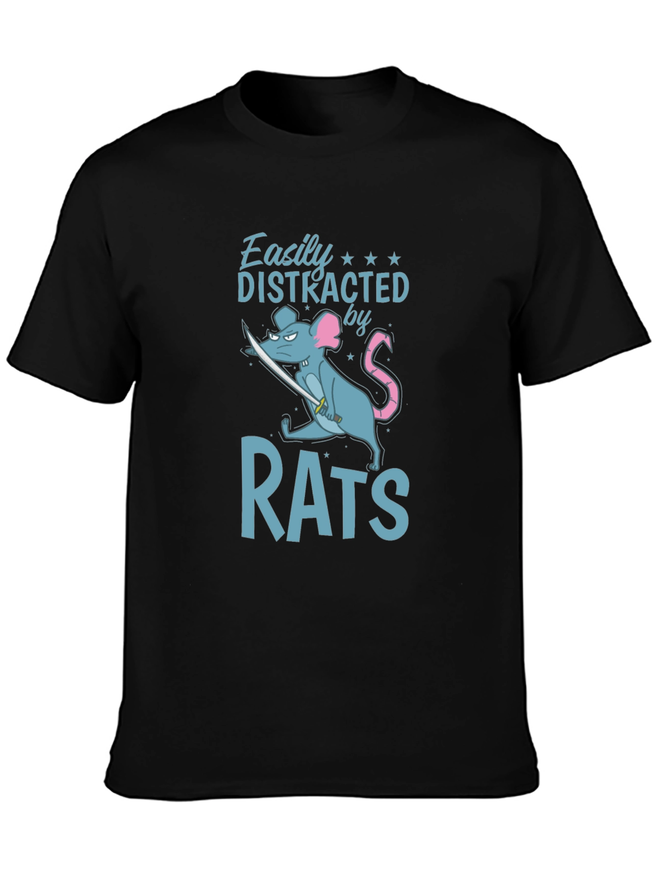 Easily Distracted by Rats Funny Graphic T-Shirt