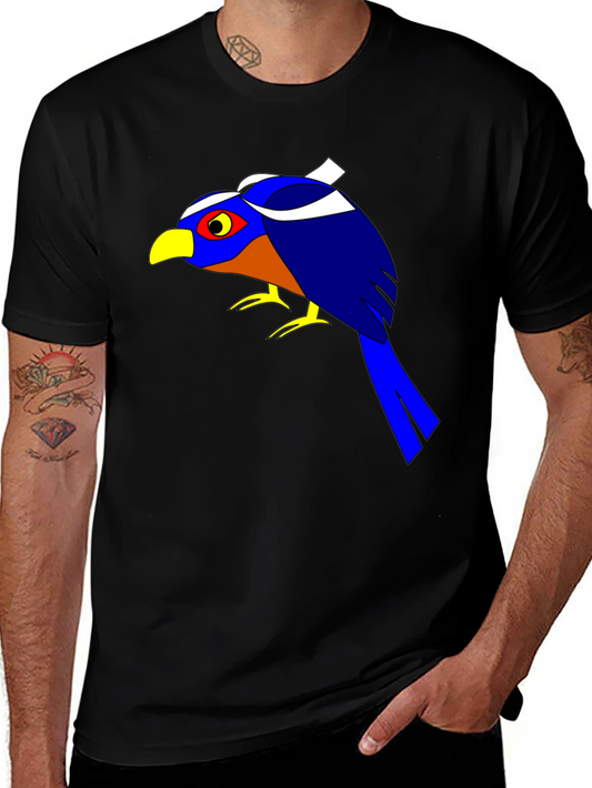 Bold Bird Graphic Tee - Black Cotton T-Shirt