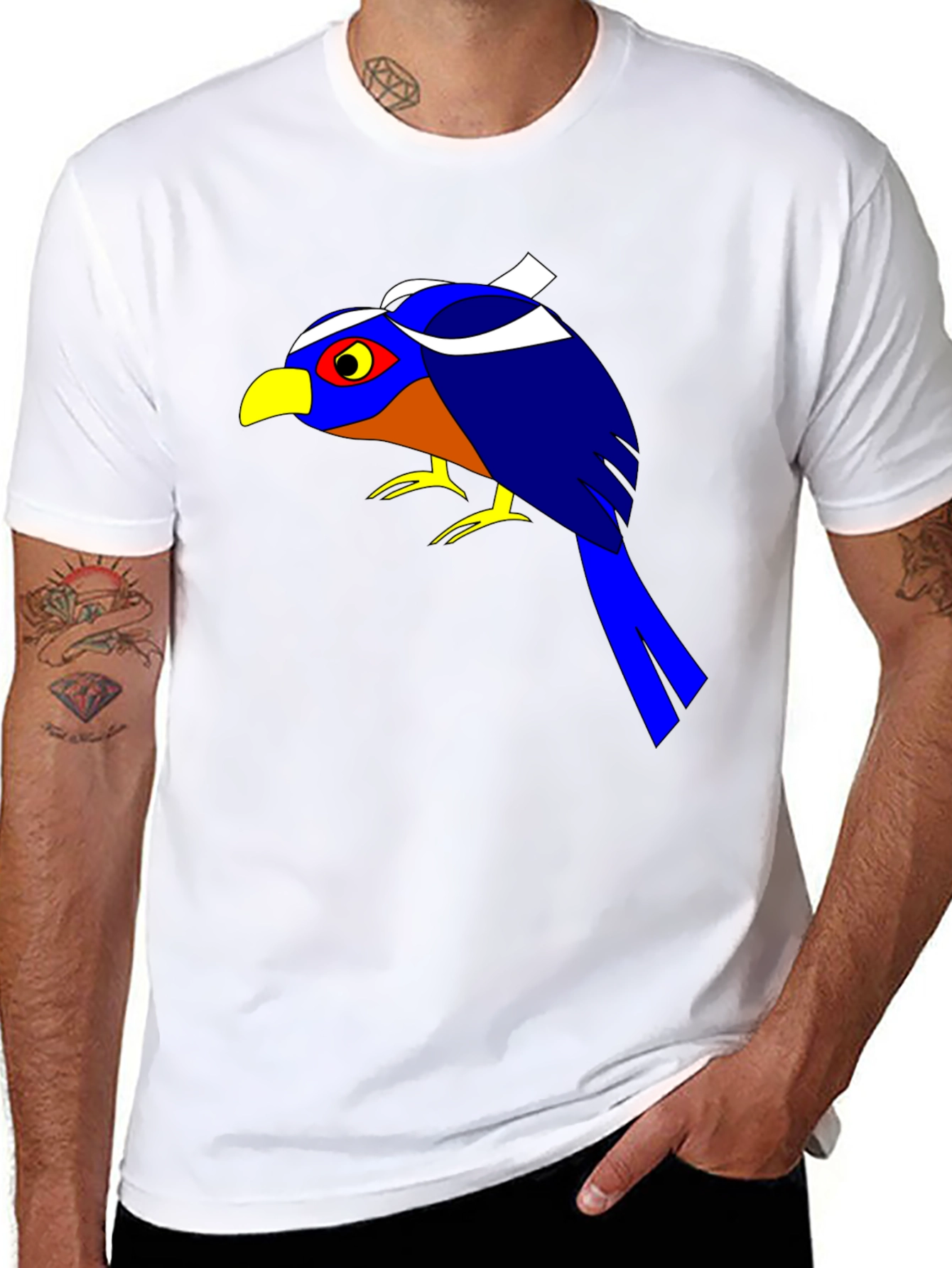 Bold Bird Graphic Tee - Black Cotton T-Shirt
