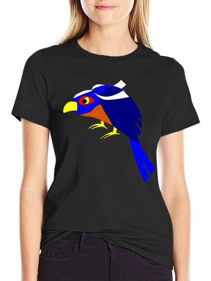 Bold Bird Graphic Tee - Black Cotton T-Shirt