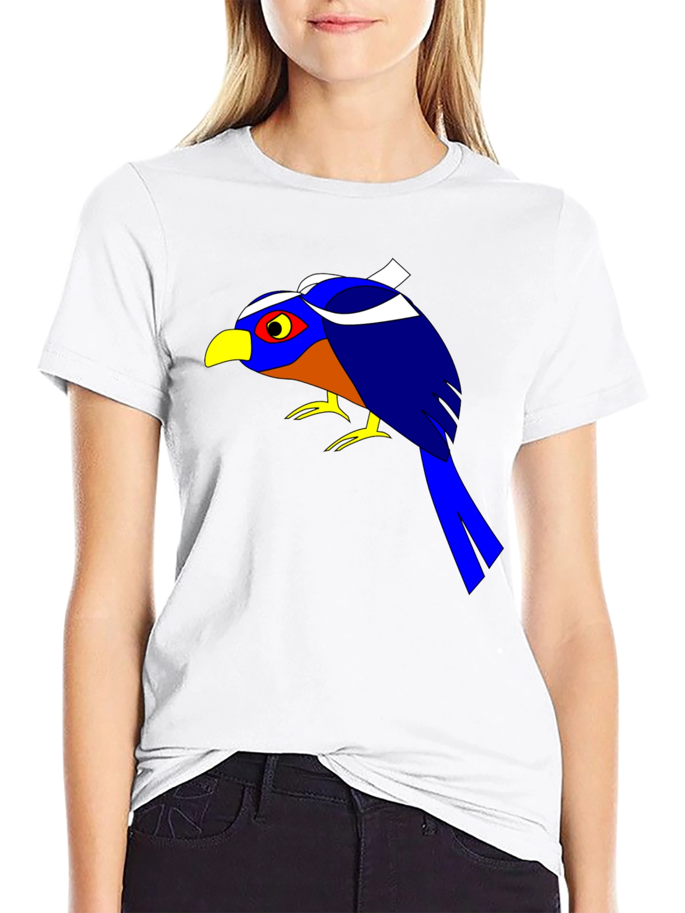 Bold Bird Graphic Tee - Black Cotton T-Shirt