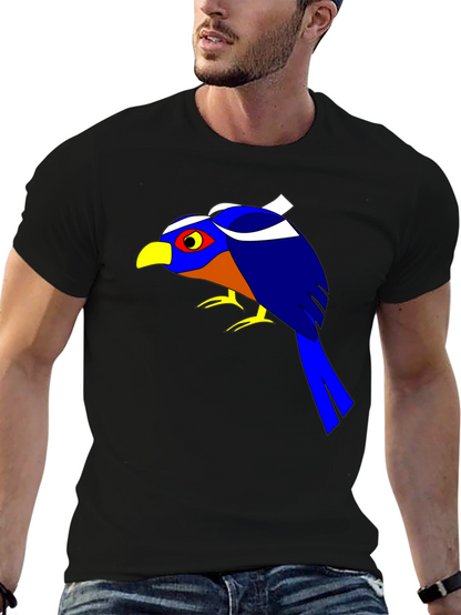 Bold Bird Graphic Tee - Black Cotton T-Shirt