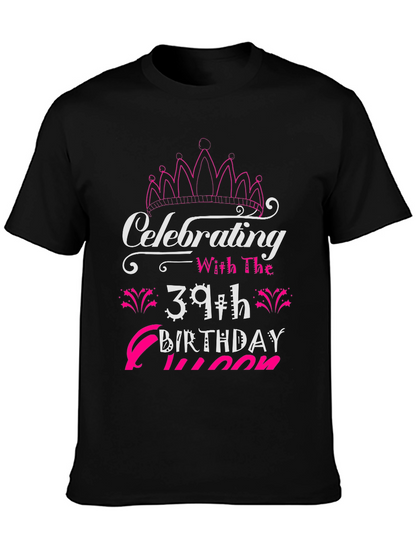 39th Birthday Queen Black T-Shirt