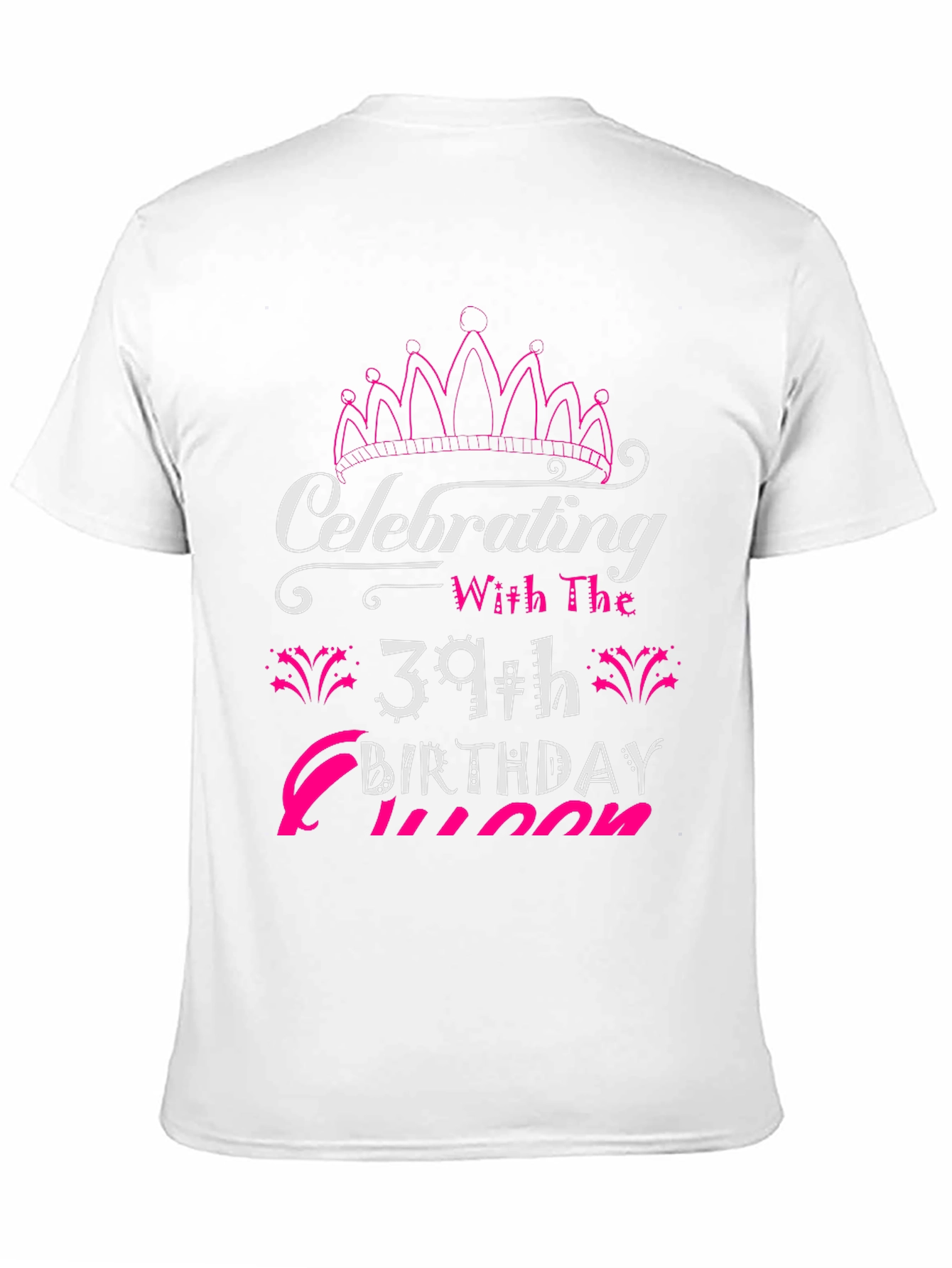 39th Birthday Queen Black T-Shirt
