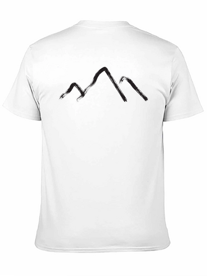 Mountain Silhouette Graphic Tee - Black Casual T-Shirt