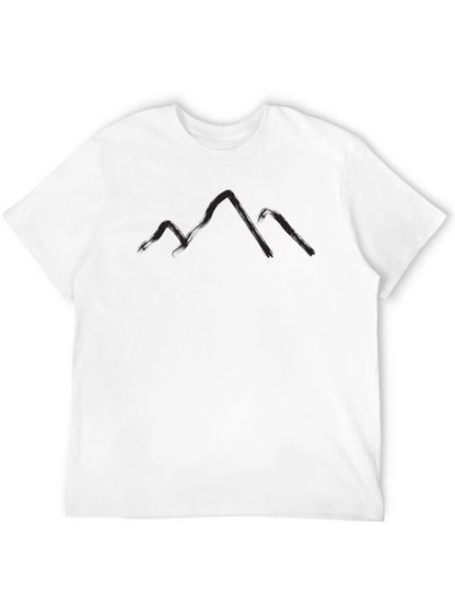 Mountain Silhouette Graphic Tee - Black Casual T-Shirt