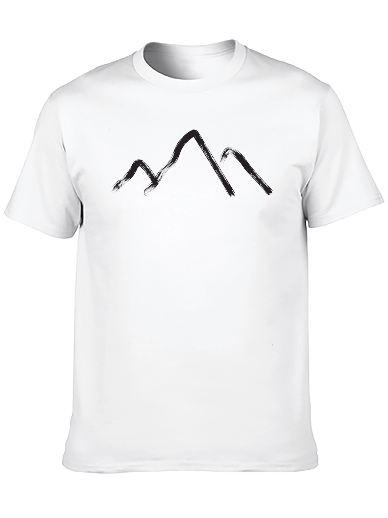 Mountain Silhouette Graphic Tee - Black Casual T-Shirt