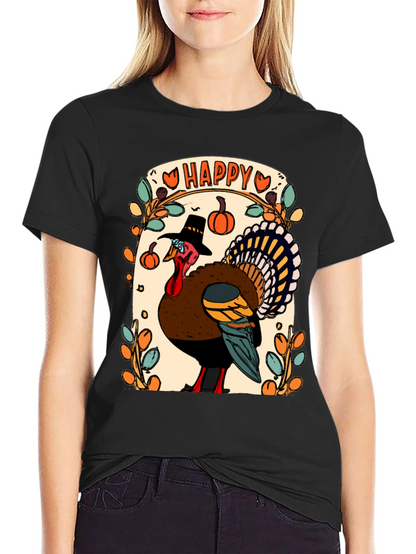 Happy Thanksgiving Turkey Graphic Tee