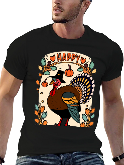 Happy Thanksgiving Turkey Graphic Tee