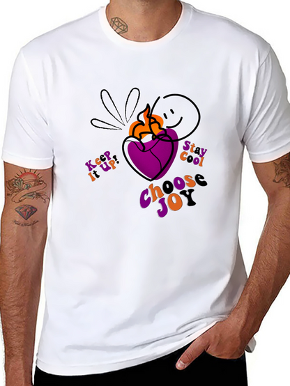 Black T-Shirt with Heart and Inspirational Slogan