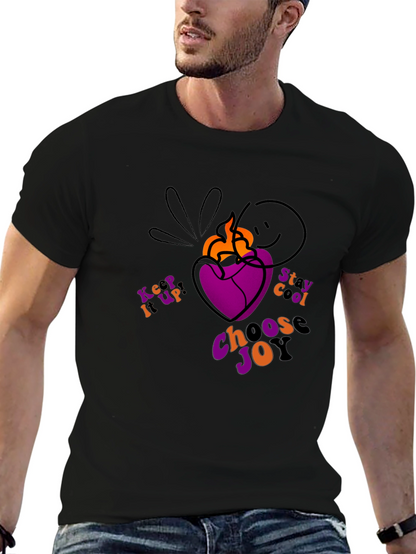 Black T-Shirt with Heart and Inspirational Slogan