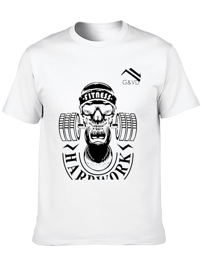 Fitness Skull Graphic Black T-Shirt