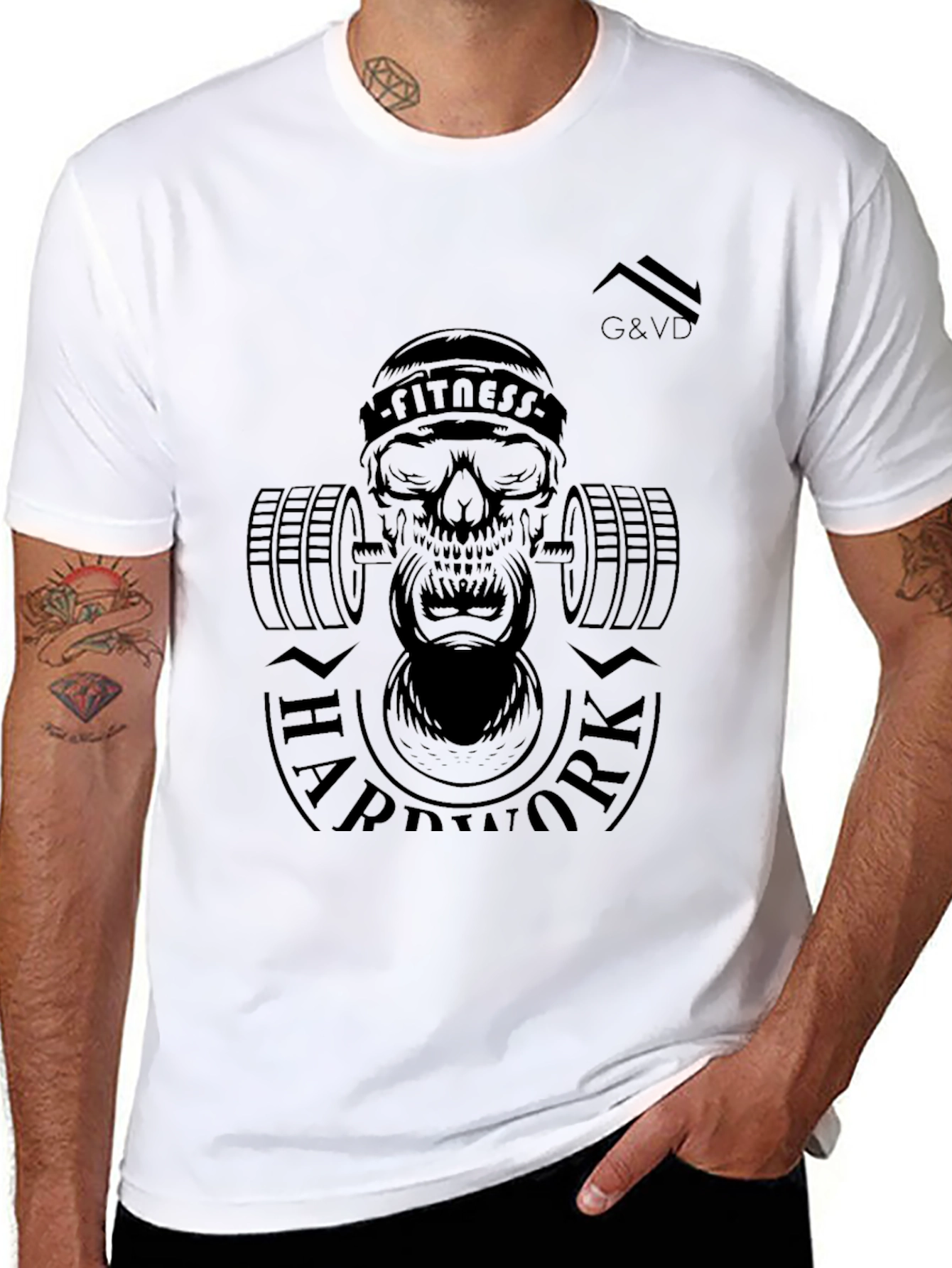 Fitness Skull Graphic Black T-Shirt