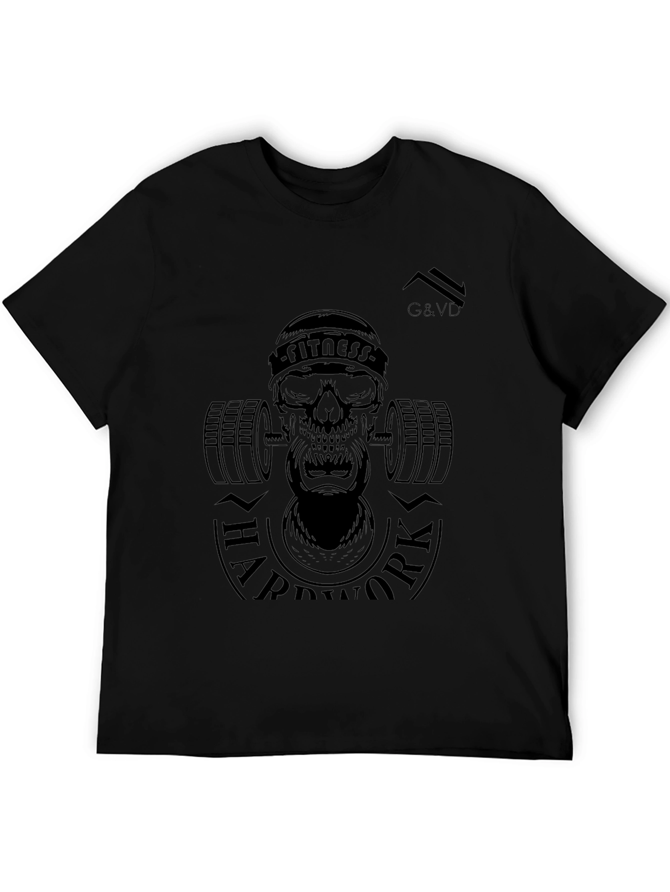 Fitness Skull Graphic Black T-Shirt
