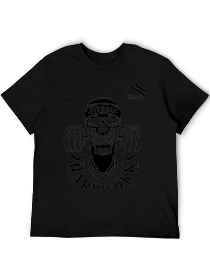 Fitness Skull Graphic Black T-Shirt