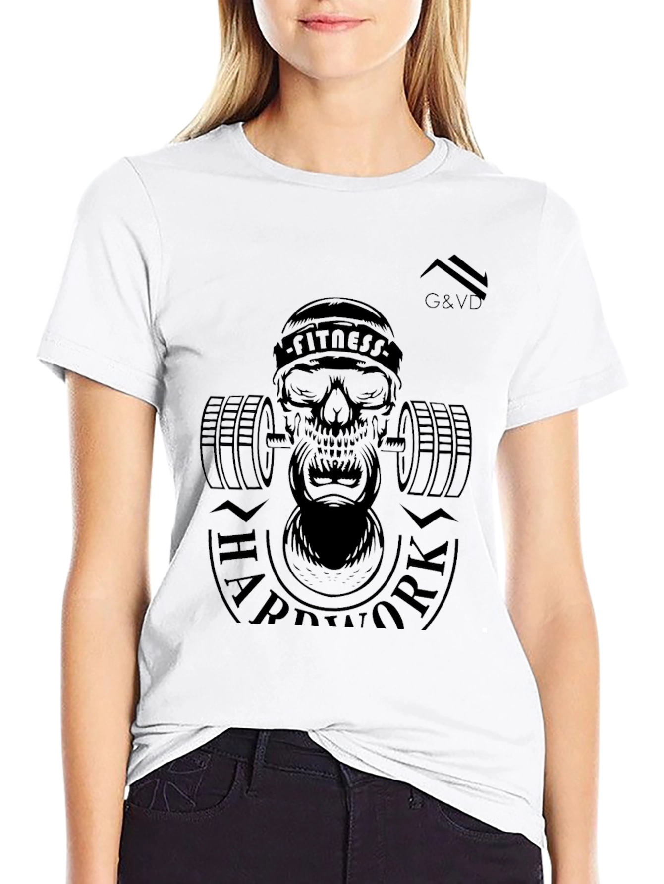 Fitness Skull Graphic Black T-Shirt