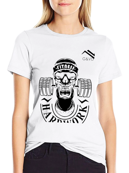 Fitness Skull Graphic Black T-Shirt