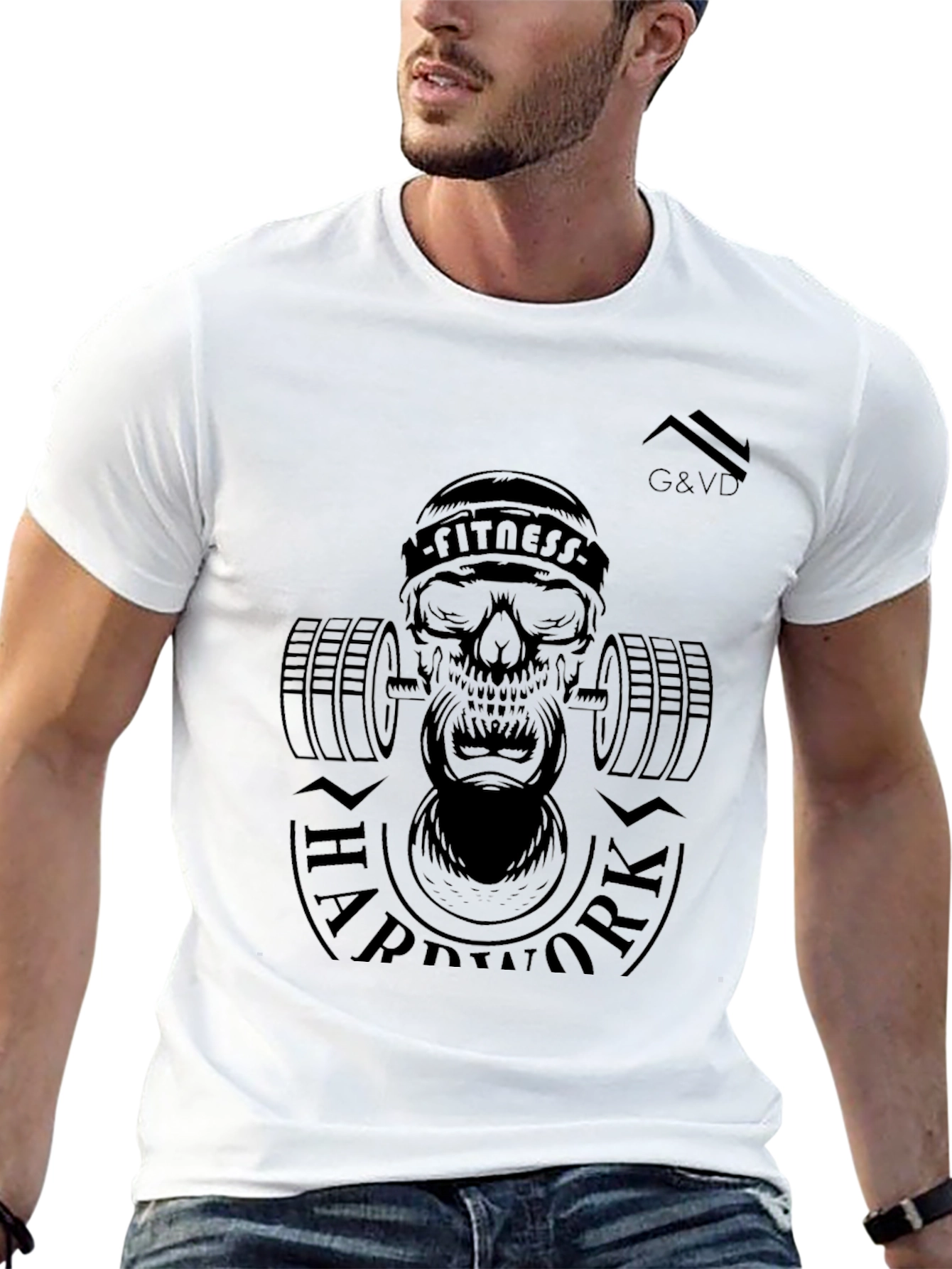Fitness Skull Graphic Black T-Shirt