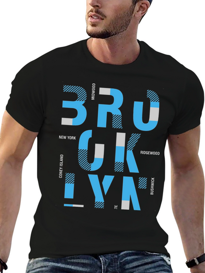 Brooklyn Graphic Print Mens Black T-Shirt