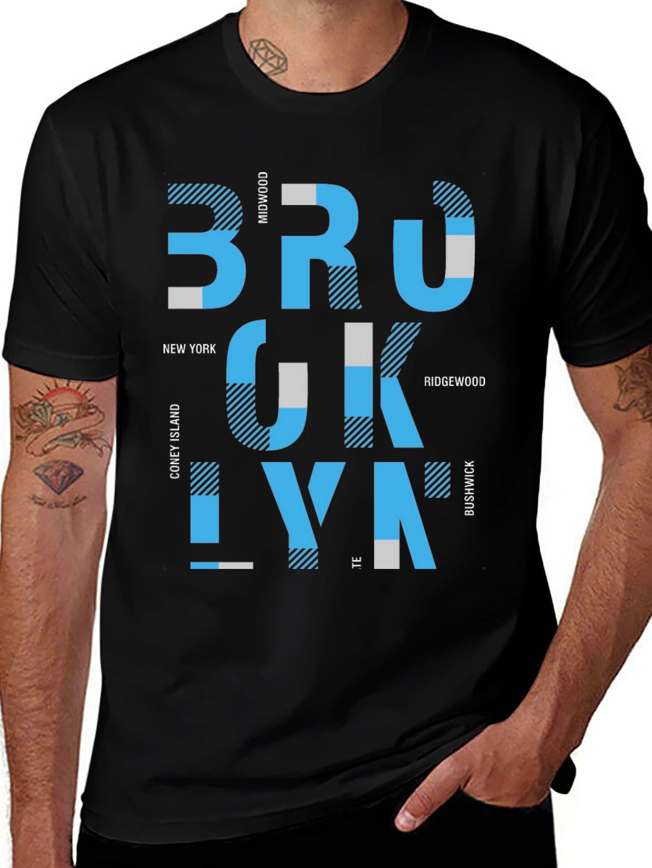 Brooklyn Graphic Print Mens Black T-Shirt
